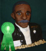 3d cake sculpture bust of George Washington Carver